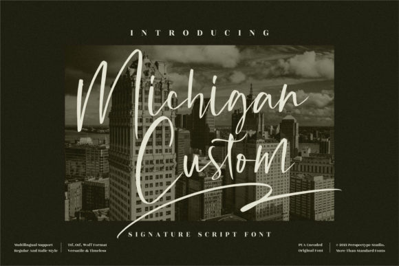 Michigan Custom: A Stylish Script Font for Elegant Editorial Design