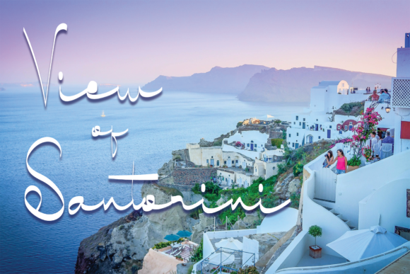 View of Santorini Script Font for Elegant Branding